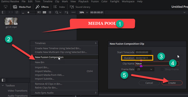 new fusion composition su davinci resolve