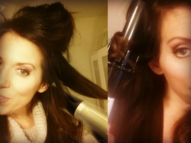 Setting your curls with cool air from hair dryer, by Best Beauty Blogger barbies beauty bits