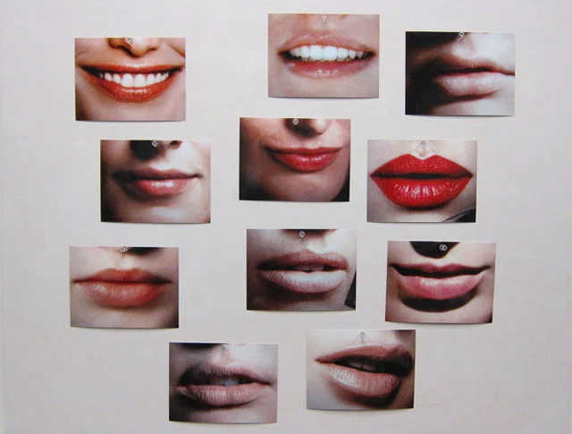 Hans-Peter Feldmann, Lips 11 photographs mounted on board