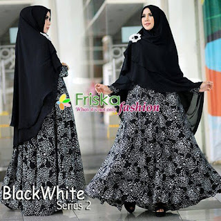 Syari Black White Series 2 Motif Bunga Hitam