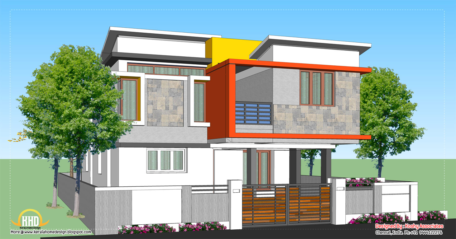  Modern  home  design 1809 Sq Ft Kerala home  design and 