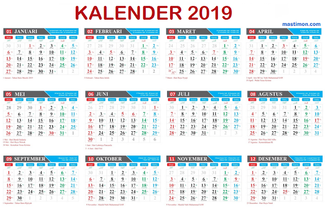 Template Kalender 2020 Vektor lengkap tanggal Hijriyah 