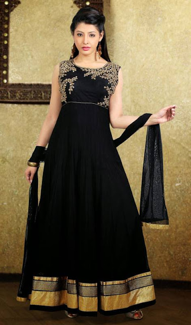 Latest Black Color Embroidered Salwar Suit