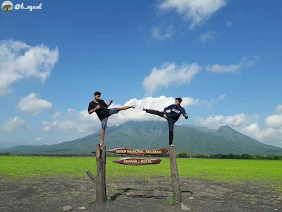 foto savana bekol di taman nasional baluran