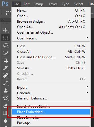 File>Place Embedded.