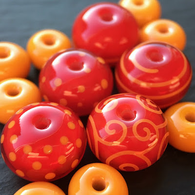 Handmade lampwork glass beads by Laura Sparling