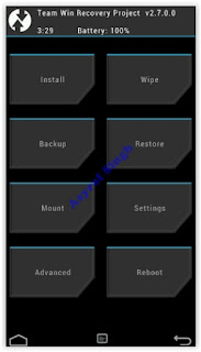 twrp recovery menu