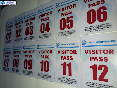 PVC Visitor Pass Cards for Plaengi Philippines, Inc.