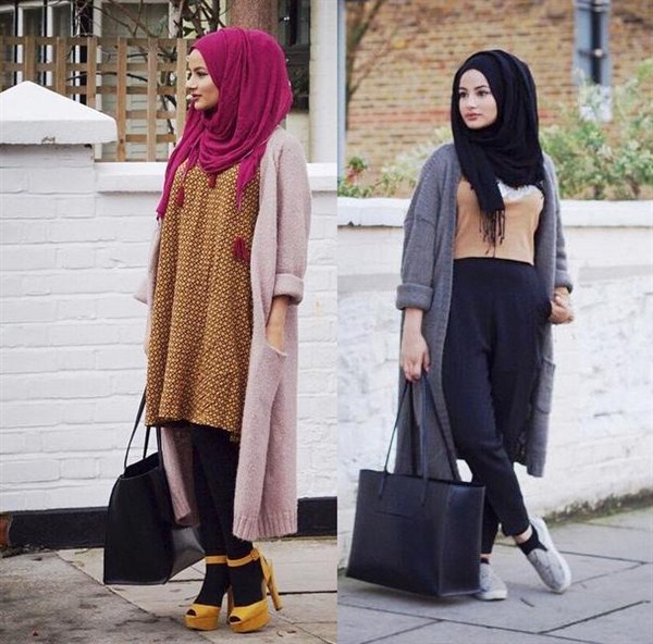 Trend model cardigan panjang untuk hijabers terbaru 21 Cardigan Panjang Wanita Muslimah Model Terbaru 2017/2018