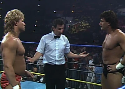 WCW WrestleWar 92 - Tom Zenk and Brian Pillman (this referee, lol)