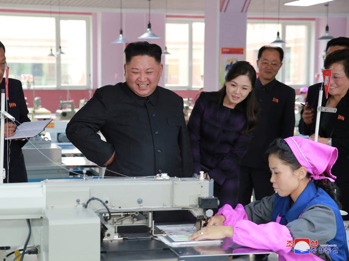 Kim Jong-Un visiting Ryuwon Footwear Factory in Pyongyang