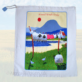 hand wash laundry bag with sheep