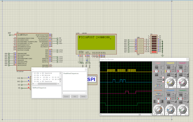 PIC16F887 SPI 25AA010A EEPROM XC8 Example