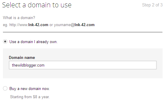 Select a domain to use