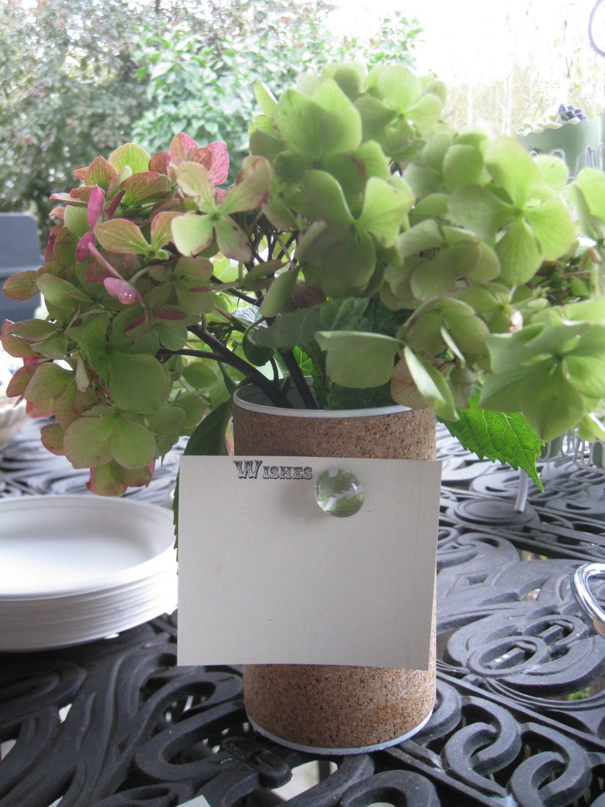 green wedding centerpiece