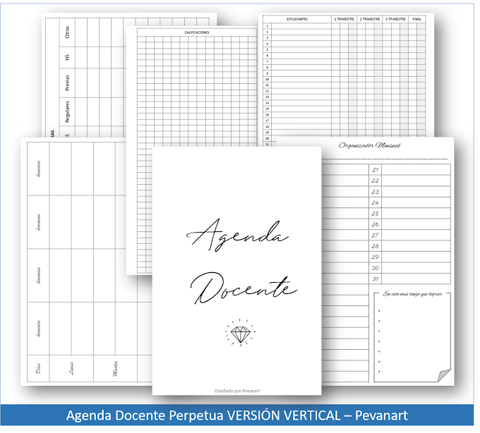 Agenda Docente Perpetua - Modelo 5 - Versión VERTICAL