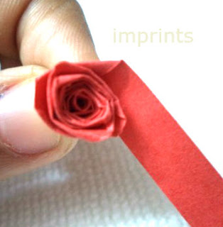 paper rose in red