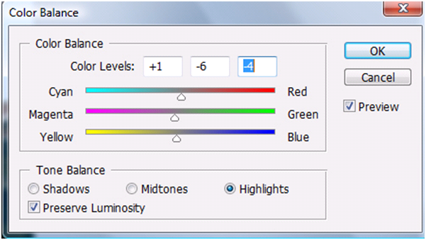 Highlights Color Balance