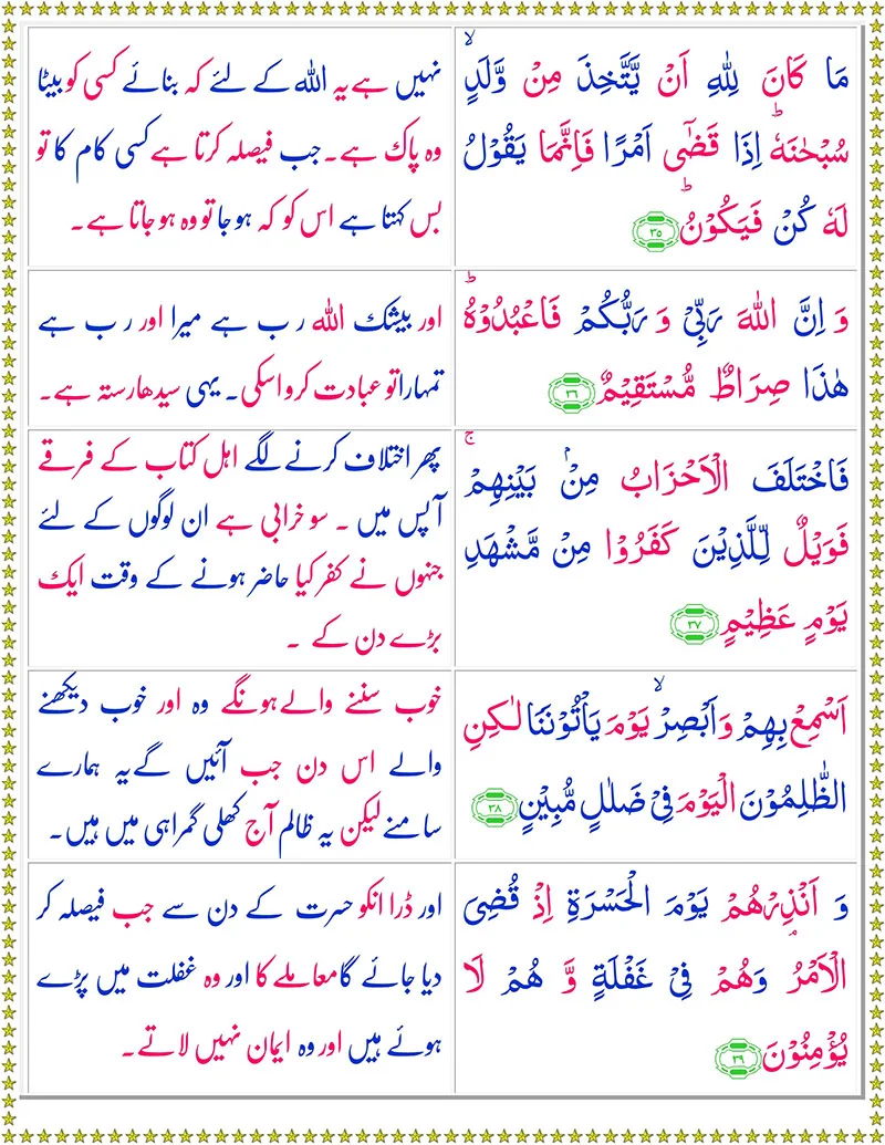 Quran,Surah Maryam with Urdu Translation,Quran with Urdu Translation,