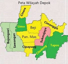 Peta Kecamatan di Wilayah Depok