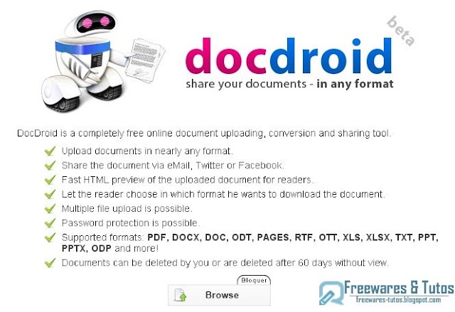 DocDroid : une application en ligne gratuite pour stocker, convertir et partager ses documents bureautique