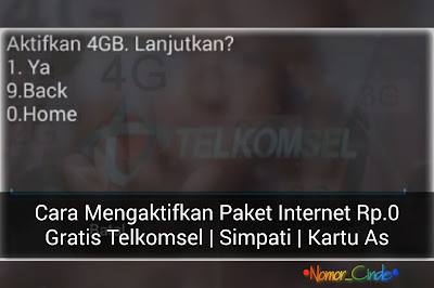 Kode Paket Rp. 0 Internet Gratis Telkomsel Dengan Kartu Simpati Dan Kartu As