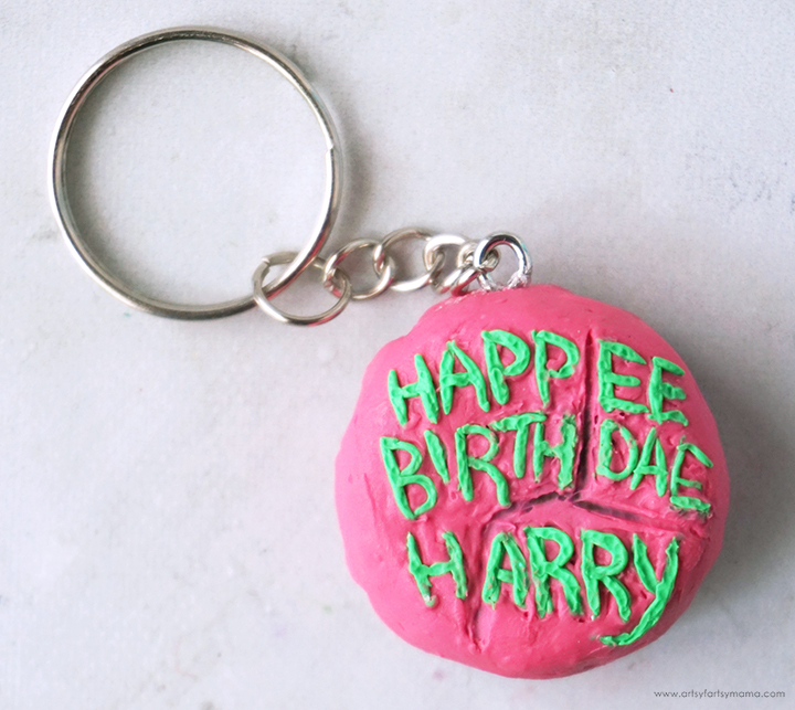 Clay Harry Potter Birthday Cake Keychain