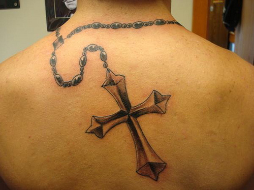 tattoos women girls man boys cross tattoo on back