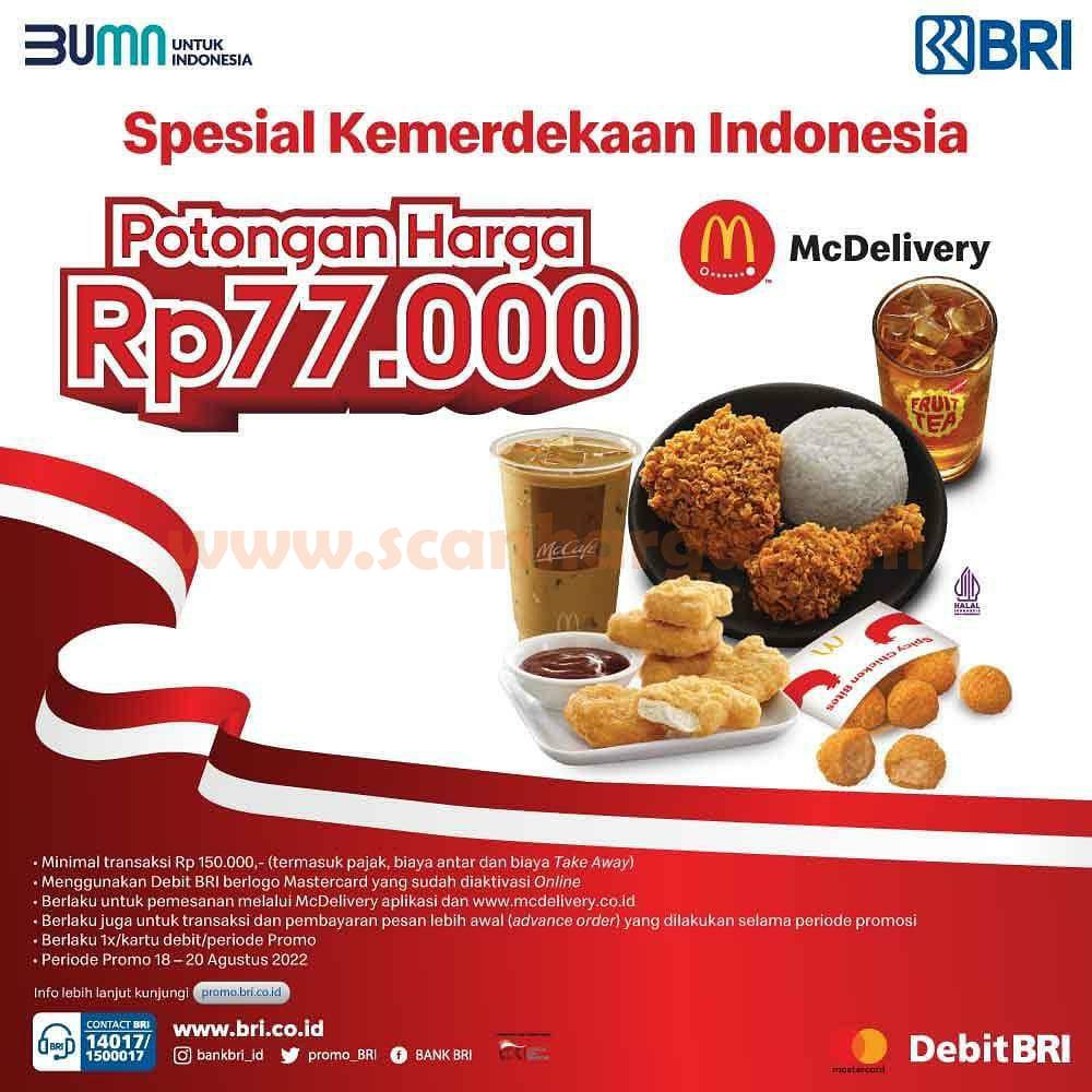 Promo McDonald's BRI Spesial Hari Kemerdekaan - DISKON 77RIBU