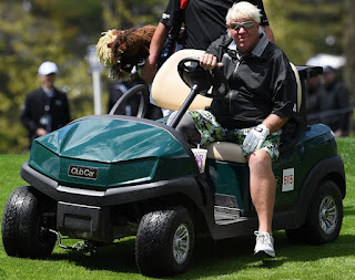 Shynah Hale Daly's dad John Daly driving a club car