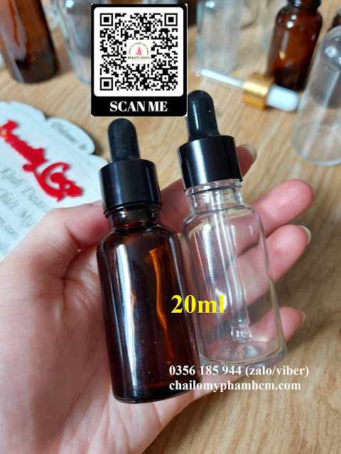 Chai Thủy Tinh Bóp Giọt 20ml Đựng Tinh Dầu Serum