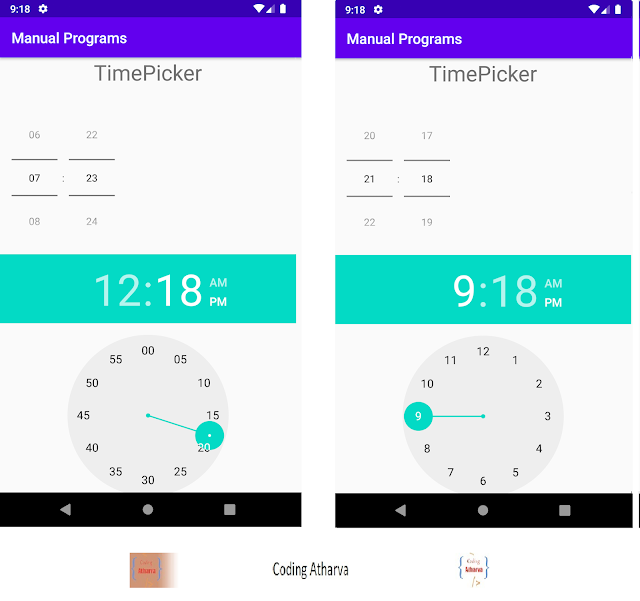 Program to demonstrate TimePicker in Android Studio