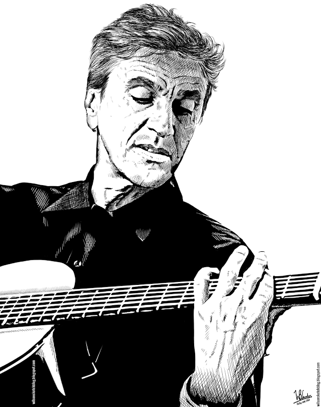 Ink drawing of Caetano Veloso, using Krita 2.4.