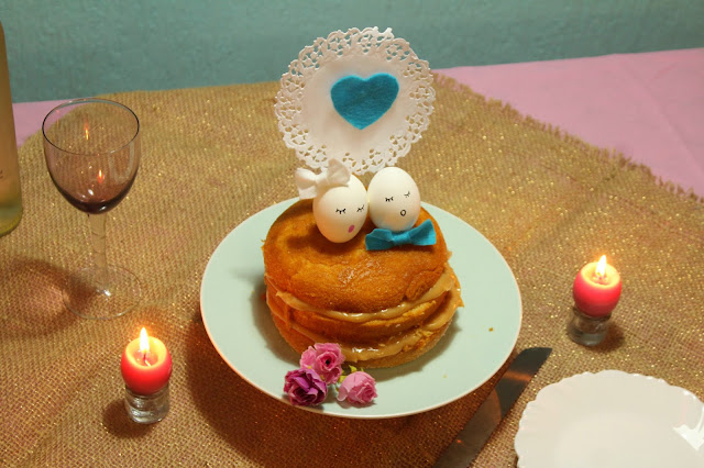 Decoração Bodas de 10 anos de casamento - Mini Festa DIY - topo de bolo com casca de ovos