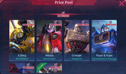 Prize pool event MLBB x Transformers