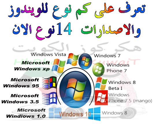 يوجد الان 14 ويندوز وتعال نتعرف عليهم باي عام تم التصريح عنه مهم جدا All versions of Windows