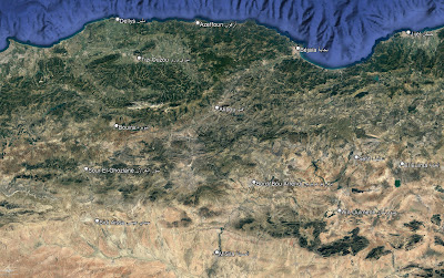 Carte Google Earth de la Kabylie - Algérie