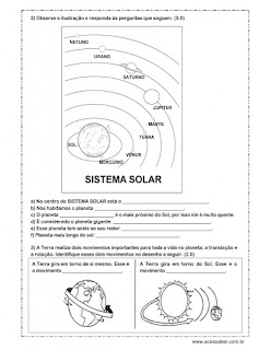 atividades sobre o sistema solar