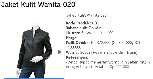 Jaket Kulit Wanita