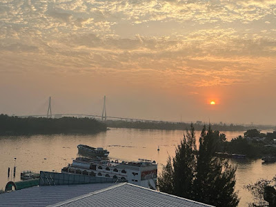 Sunrise over the Mekong Delta in Can Tho, Vietnam.