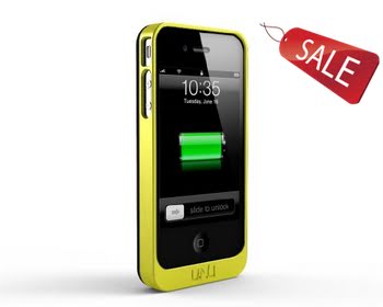 uNu Exera Modular Detachable Battery Case for iPhone 4S 4 - Black/Yellow (Fits All Versions of iPhone 4S/4)