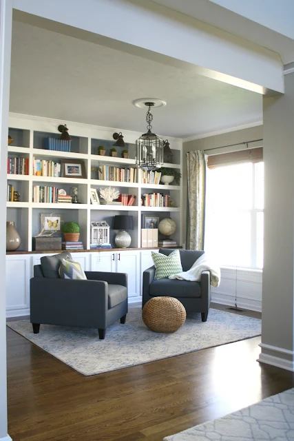 dining room turned library