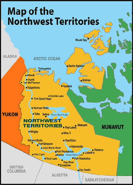 Tallest Building: Map of Northwest Territories Province