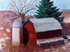 a191pastel_Barn in the Valley