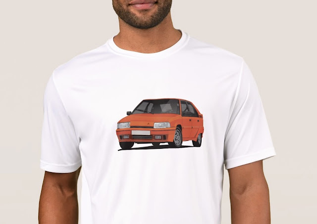 Orange vintage classic car Citroen BX tshirts