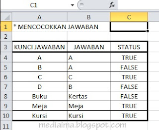 Mencocokkan Jawaban Ujian Pilihan Ganda dan Essay Kemudian Memberi Nilai dengan Excel