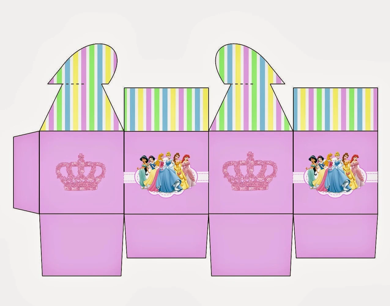 Disney Princess: Free Printable Box with Heart Closure.