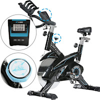 L NOW indoor cycle with LCD monitor, with 3.4" screen, displays time, speed, distance, odo, calories & heart rate