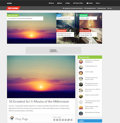 Share Solar Responsive Blogger Template