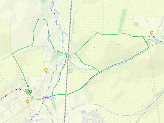 Map for Walk 186: Cadwell Loop